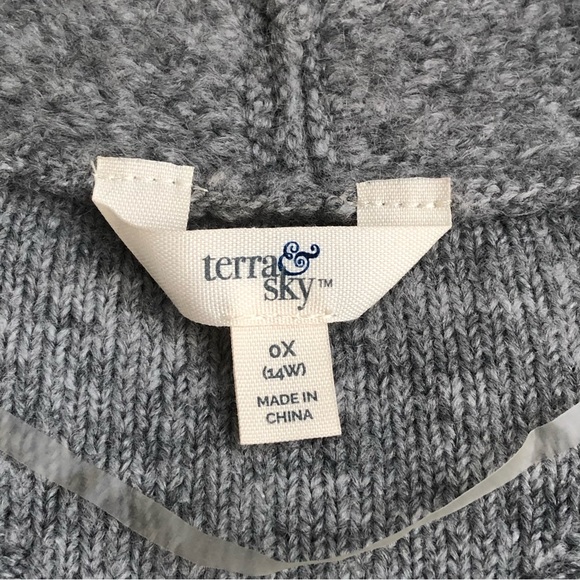 Terra & Sky Women's Long Line Cardigan Sweater, 0X (14W) - Picture 3 of 12